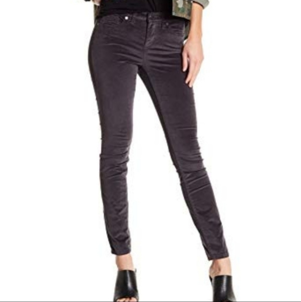 Blank NYC grey velvet skinny classic fit pants women's size 32